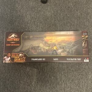 Dino Escape Tyrannosaurus Rex, Darius & Velociraptor Blue Action Figure 3-Pack